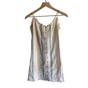 Billabong x The Salty Blonde Sunny Stripes Mini Dress 100% Cotton Beach Resort